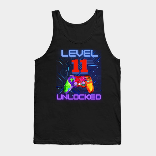 Level "11" Unlocked Ultimate Gamer Design Tank Top by BesTees